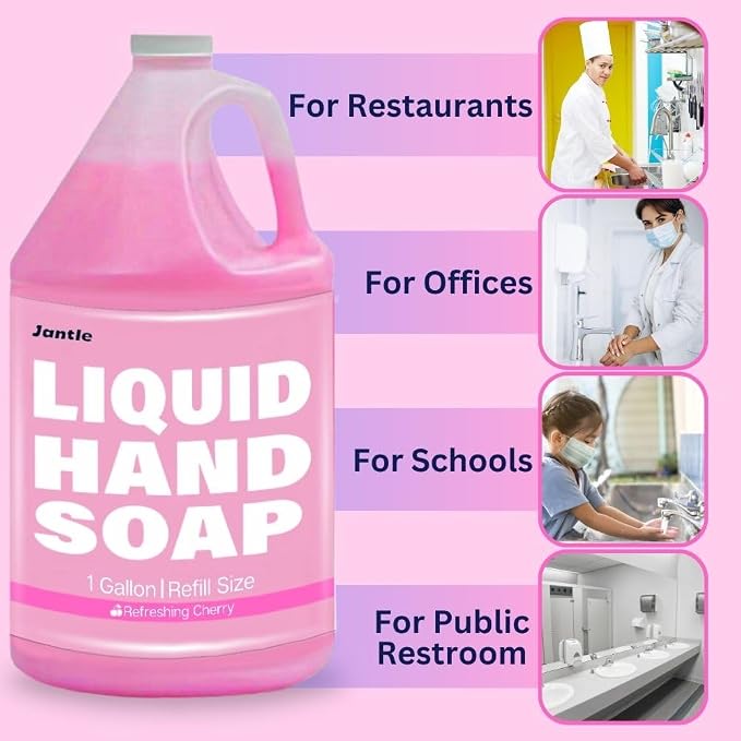 Hand Soap Gallon Refill, Cleansing Liquid Soap, Soothing Pink Lotion Soap Refill - Image 5