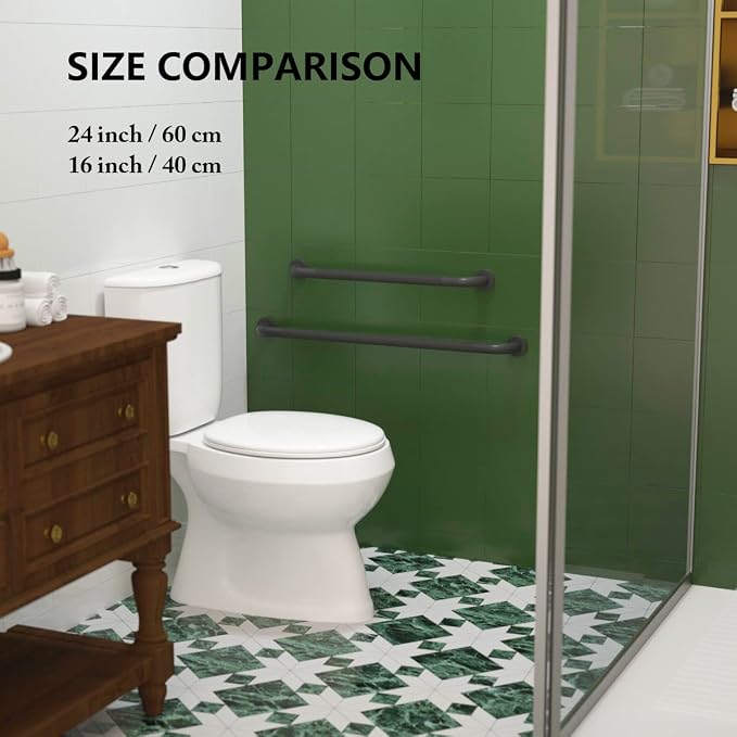 32 Inch Anti Slip Shower Grab Bar Oil Rubbed Black 1.25" Diameter, Munzong - Image 5