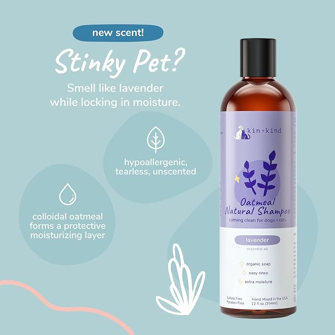 kin+kind Oatmeal Shampoo for Dogs & Cats – Natural Anti Itch Pet Shampoo for - Image 3