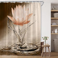 Lotus Shower Curtain Orange Flower Elegant Blooming Floral by showercurtain