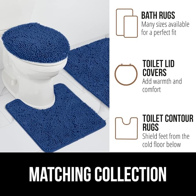 GORILLA GRIP Bath Rug Mat 60x24, Thick Soft Absorbent Chenille, Quick Dry - Image 9