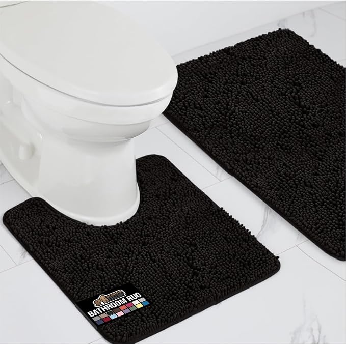 GORILLA GRIP Bathroom Rug Sets, Soft Chenille 2 Piece Area Rugs Set, Toilet by GorillaGrip