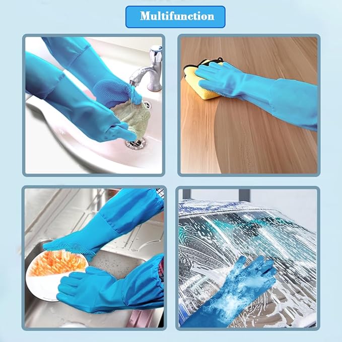 Pet Grooming Gloves Pet Hair Remover Cat, Dog Washing Gloves Silicone Heat - Image 6