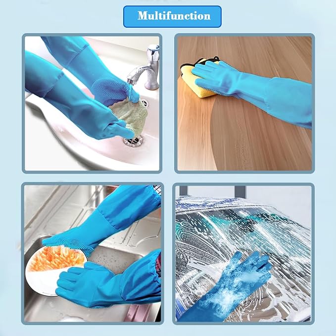 Pet Grooming Gloves Pet Hair Remover Cat, Dog Washing Gloves Silicone Heat - Image 6