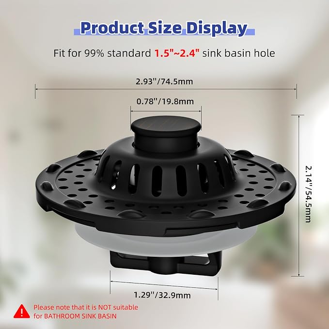 Universal Bathtub Drain Stopper Shower Drain Hair Catcher, Tub Stopper - Image 9