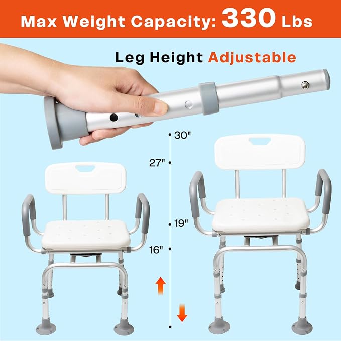 Shower Chair 360° Swivel Shower Chair - Image 6
