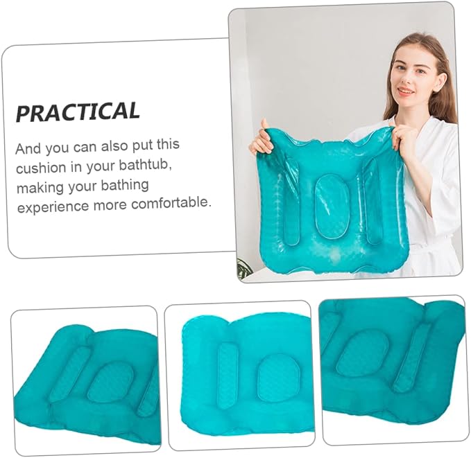 1pc Inflatable Bathtub Seat Cushion Suction Cup Water Injection Inflation - Image 9
