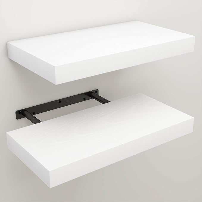 Floating Shelves for Wall, 7.9" Deep Wall Mounted Wood Shelves for Bathroom - Image 3