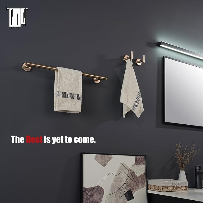 JQK Champagne Bronze Towel Bar, 19 Inch 304 Stainless Steel Thicken 0.8mm Towel - Image 4