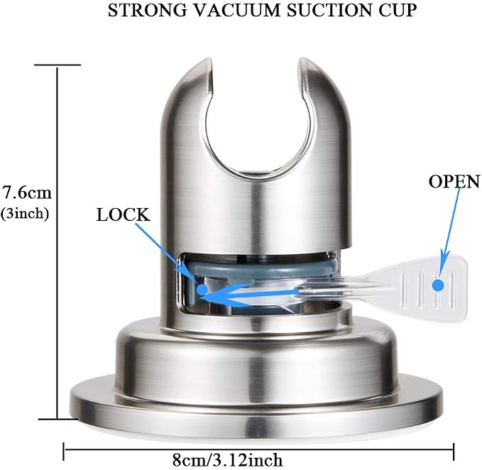 JiePai Suction Cup Shower Head Holder, Adhesive Suction Handheld Shower Head - Image 3