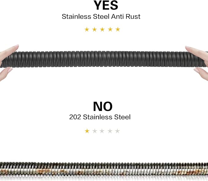 RUMOSE 59 inches Shower Hose Water Plating Shower Head Extension Hose - Image 4