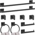 10 Pieces Black Towel Bar Set, 23.6 Inch Bathroom Accessories Set SUS304 by LairuierBathroomHardwareSet