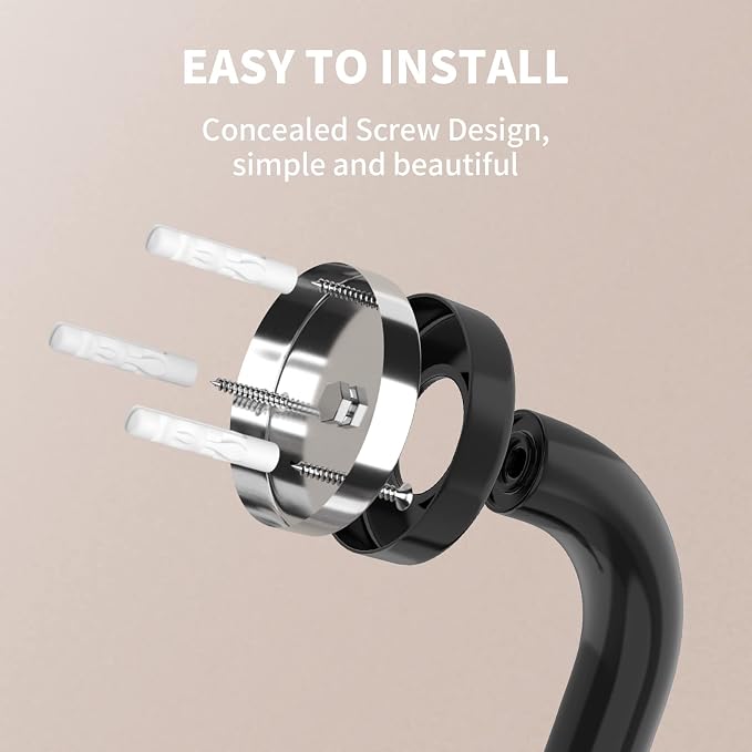 36 Inch Shower Grab Bar w/Anti Slip Rubber Grip, Munzong Black Stainless Steel - Image 3
