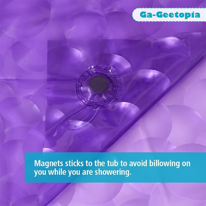 Ga-Geetopia EVA 3D Purple Pearl Plastic Shower Curtain Liner - Image 4