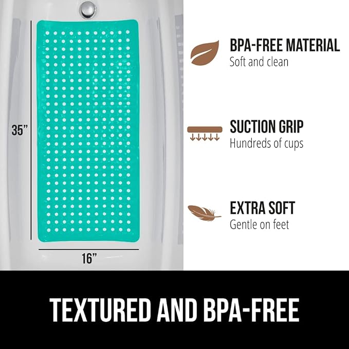 GORILLA GRIP Patented Bath Tub Shower Mat, Machine Washable Bathtub Floor Liner - Image 5