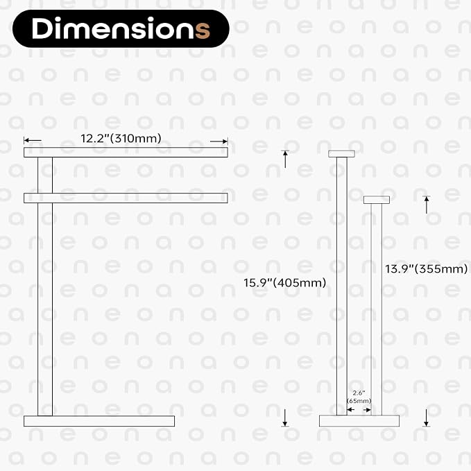 Stand Towel Holder for Bathroom Vanity Countertop 2-Tier Towel Racks - Image 2