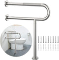 Toilet Support Rail 23.4X 28 Inch, Munzong Anti-Slip Satin Brushed Nickel by Munzong