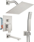 gotonovo Shower System with Tub Spout Wall Mounted Rain Shower Head and Handle by HOME