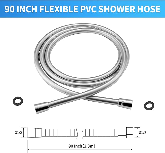 Extra Long Replacement Shower Hose Extension Handheld Shower Head Hose 90 - Image 3