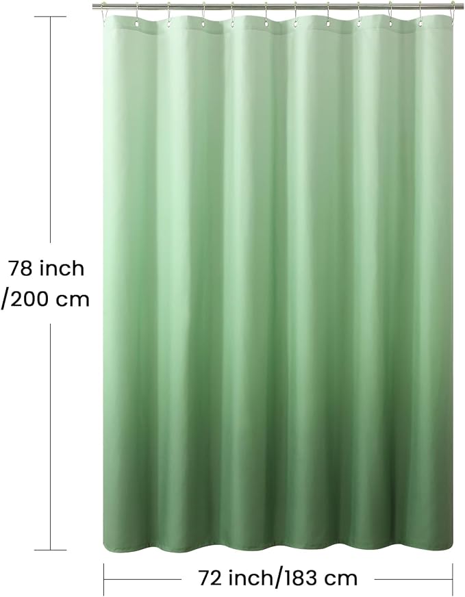 Fabric Shower Curtain 78 Inches Long, Sage Green Ombre Modern Shower Curtains - Image 6