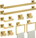 TURS 10-Piece Bathroom Hardware Accessories Set Brushed Gold Towel Bar Holder by TURS