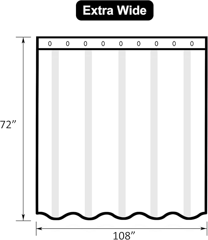 EurCross Heavy Duty Extra Wide Shower Curtain Liner 108 x 72 inch - Image 4