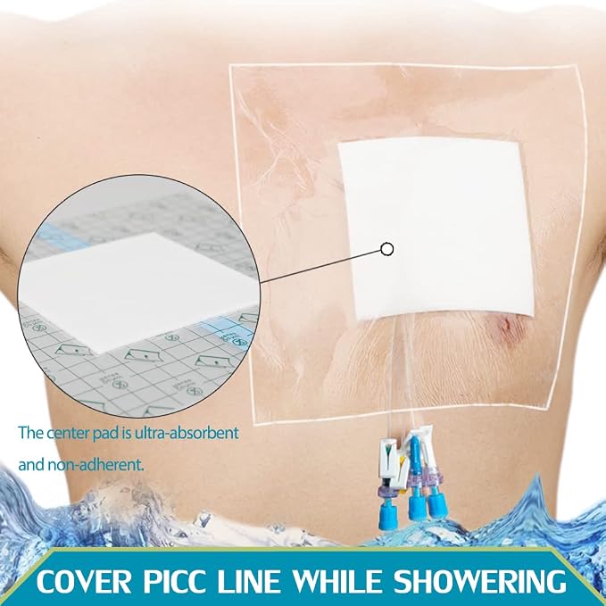 Waterproof Dialysis Catheter Shower Cover | 10x12 Inch Shower Protector - Image 2