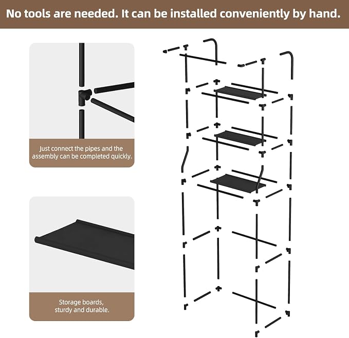 Over The Toilet Storage Shelf, 3-Tier Freestanding Bathroom Organizer - Image 3