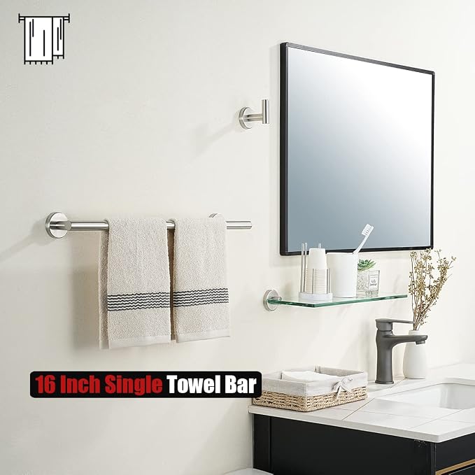 JQK Towel Bar Brushed Steel, 19 Inch 304 Stainless Steel Thicken 0.8mm Towel - Image 5