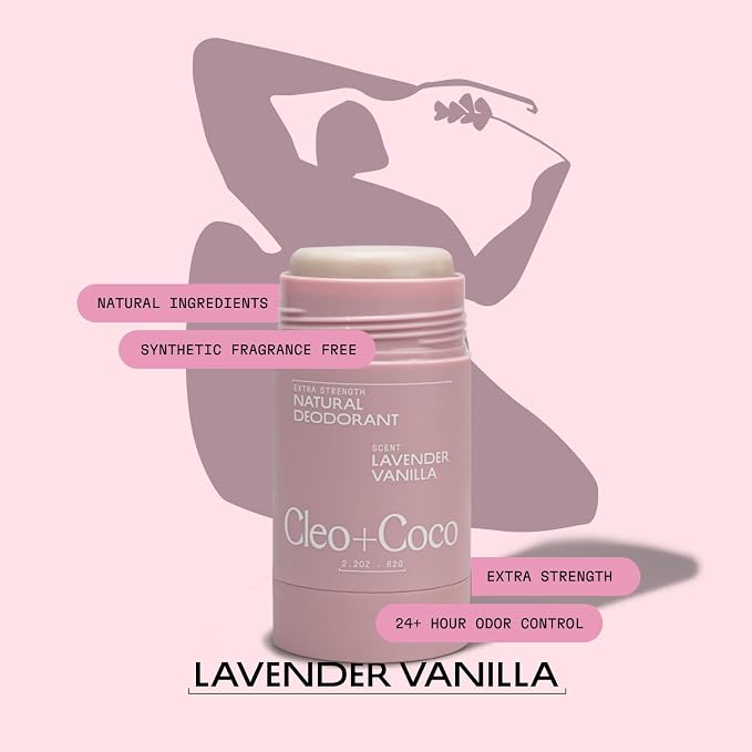 Cleo+Coco Extra Strength Deodorant Balm, Lavender Vanilla, Natural Aluminum - Image 3