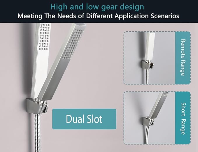 Dual Slot Handheld Shower Head Holder, Secure Screw-in Wall Mount Bracket - Image 3