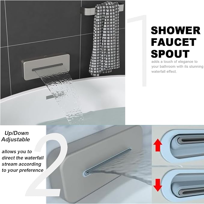 ENGA Shower System with Tub Spout, Bathtub Shower Faucet Combo Set - Image 3