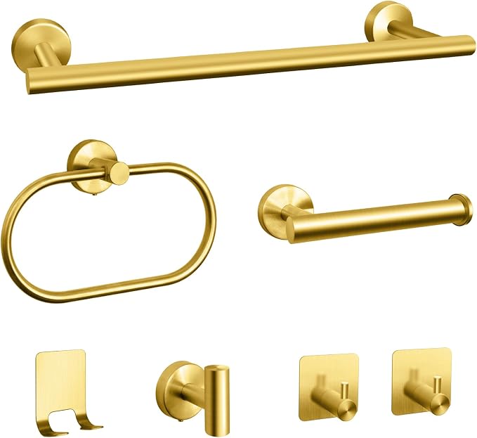 Bathroom Hardware Set, Toilet Paper Holders, Towel Rings, Robe Towel Hooks by XHKDSYMC