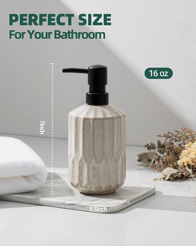 Fun Elements Bathroom Soap Dispenser, 16 Oz Luxurious Hand soap Dispenser - Image 4