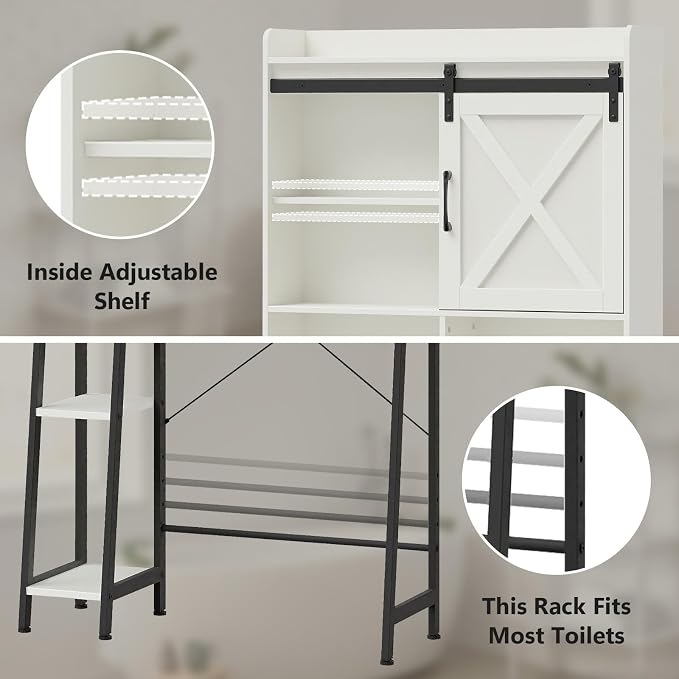 Vabches Over The Toilet Storage Cabinet, Farmhouse Storage Cabinet Over Toilet - Image 4