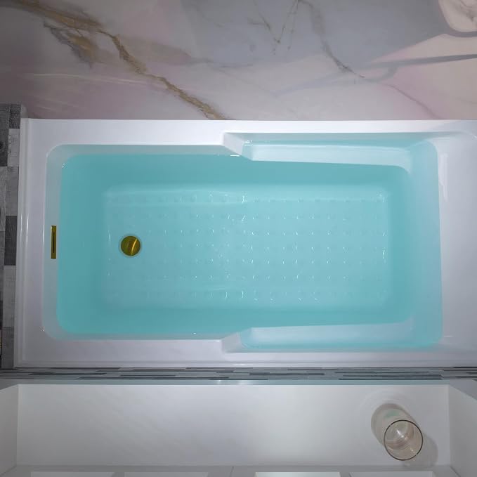 WOODBRIDGE 54" Acrylic Rectangular Alcove Soaking Bathtub in White - Image 4