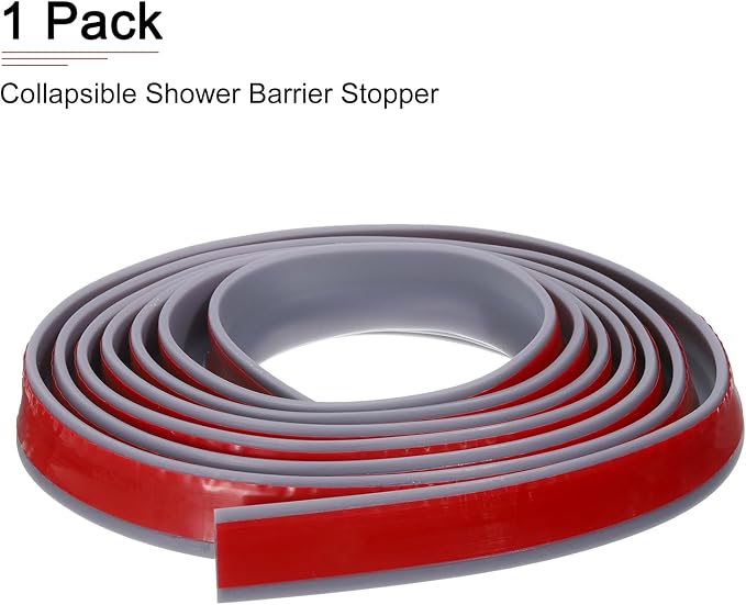 98"x0.8"x0.5" Collapsible Shower Barrier Stopper - Image 6