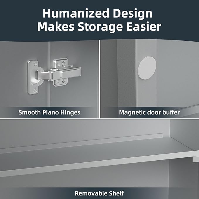Bathroom Medicine Cabinet with Mirror 24x30Inch, Mirrored Cabinets with Sturdy - Image 9