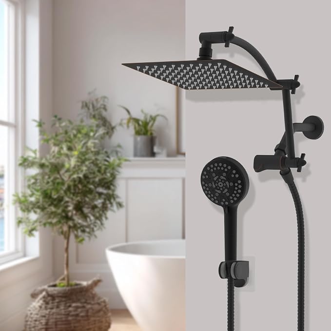 Hibbent All Metal Shower Head, 10 Sprays, Showerhead Holder, Oil Rubbed Bronze - Image 9