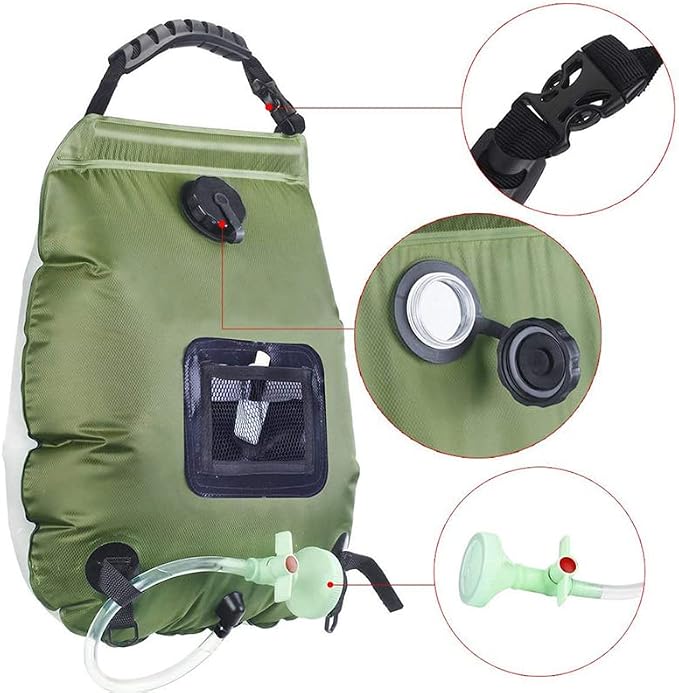 Solar Shower Bag 5 gallons 20L Solar Heating Camping Bath Bag, Large Capacity - Image 2