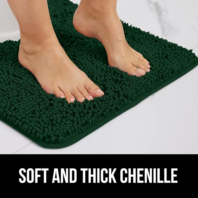 GORILLA GRIP Bath Rug Mat, Soft Absorbent Chenille, Quick Dry Microfiber Mats - Image 3