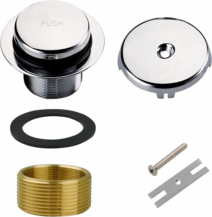 Chrome Bathtub Drain Tip-Toe Single Hole, Welsan Tub Drain Trim Set Conversion by WELSANGREENHOME