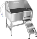 38" Pet Dog Bathing Station W/Ramp, Professional Stainless Steel Dog Grooming by OLIPIC