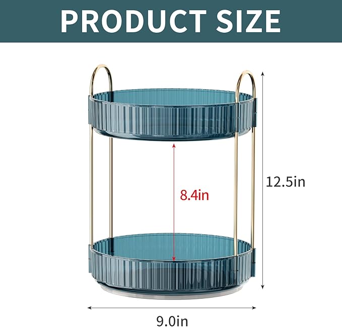 360° Rotating Makeup Organizer, Bathroom Organizers and Storage Holder Rack - Image 2