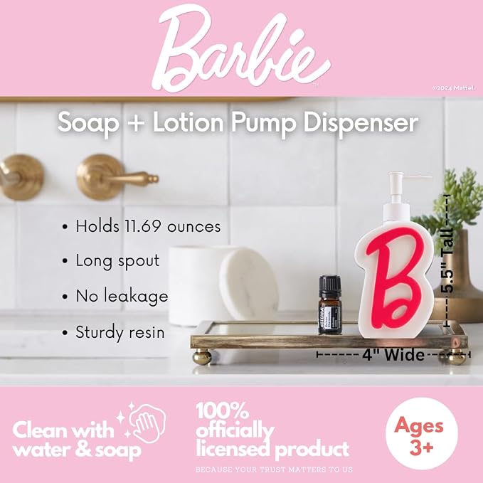 Collectibles Barbie Pink B Monogram Soap/Lotion/Hand Sanitizer Resin Pump - Image 2
