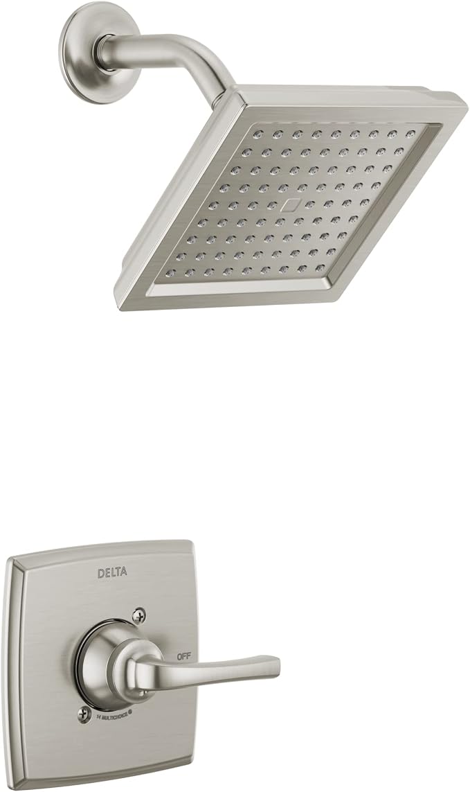 Delta Geist 14 Series Shower Faucet Set, Brushed Nickel Shower Head and Handle by DeltaFaucet