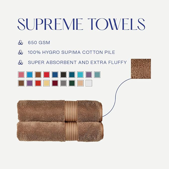 Christy Supreme Hygro 6 Piece Towel Set | Mocha Brown | 100% Luxury Supima - Image 5