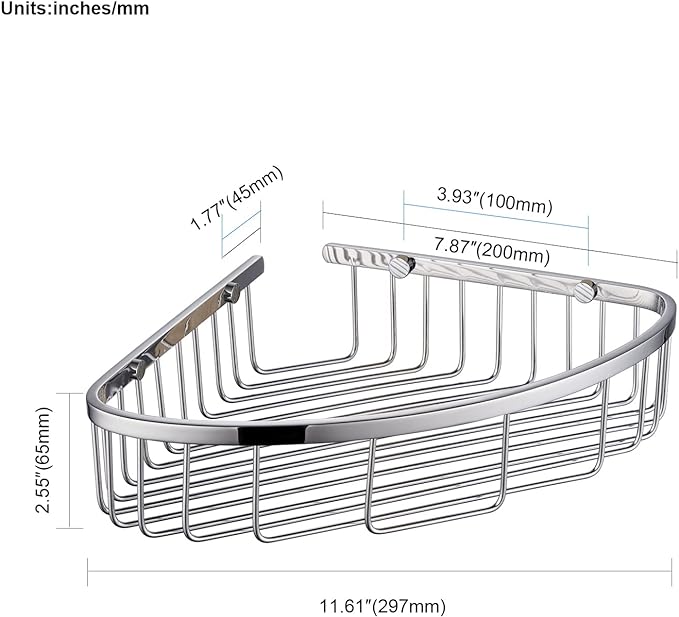 Bathroom Corner Shower Caddy Organizer, Corner-Hollow Design, SUS304 Stainless - Image 4