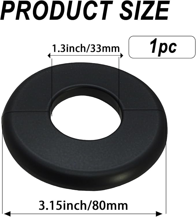 Wall Split Flange 1 Piece, Pipe Cover Decoration Fit 1.3 inch Outer Diameter - Image 2