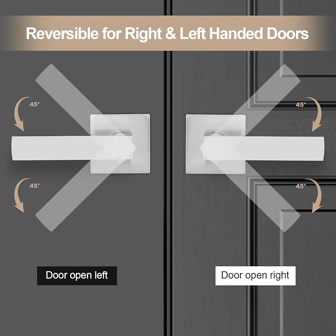 Passage Door Lever, Satin Nickel Interior Door Handles - Image 7